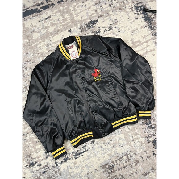Vintage 70-80s ISU Iowa State Cyclones Locker Line Satin Jacket Size XL NWT Rare - Picture 1 of 14